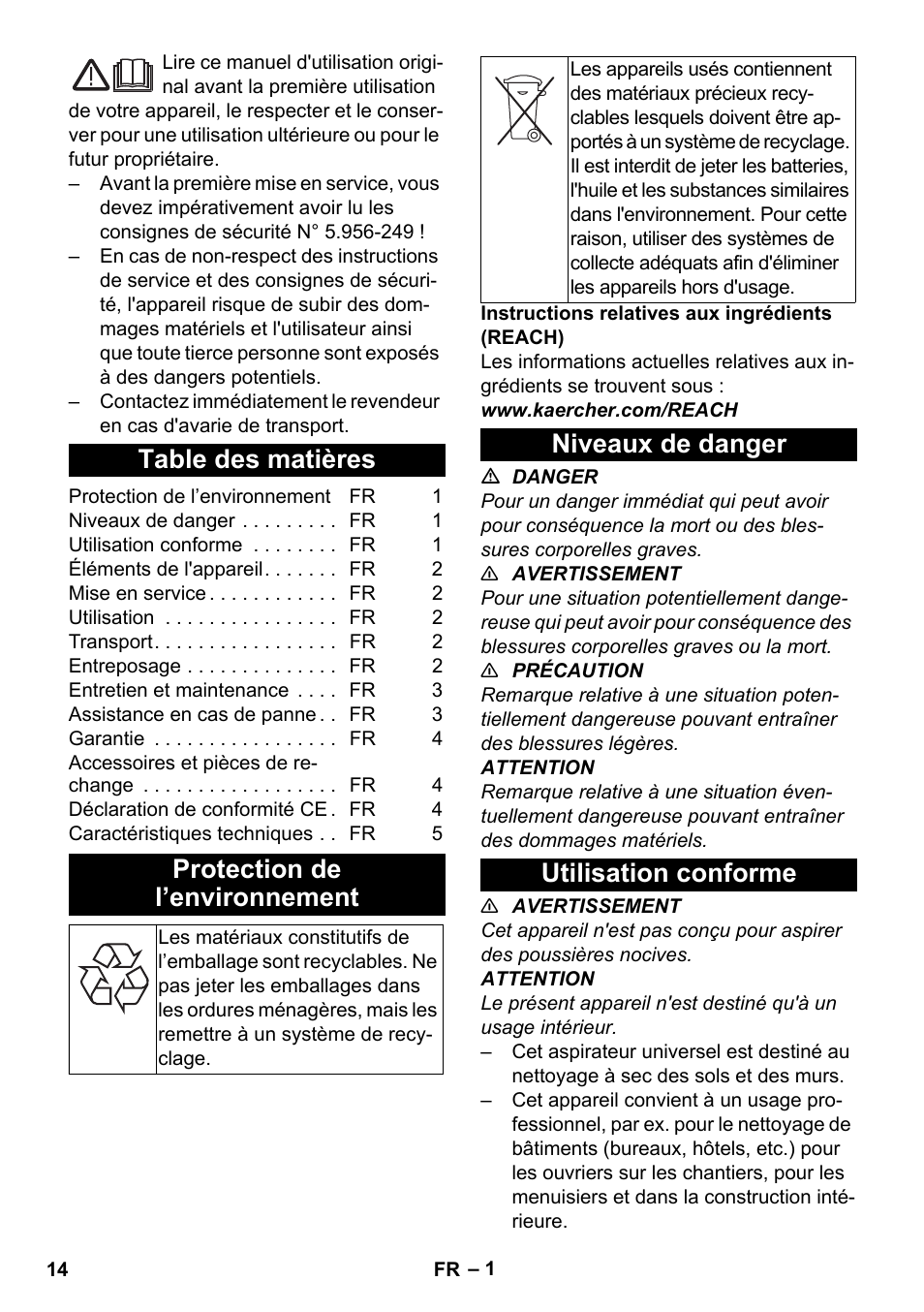 Karcher T 10-1 eco!efficiency User Manual | Page 14 / 144