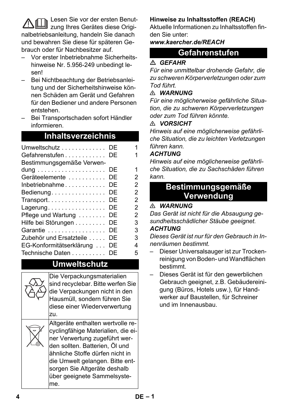 Karcher T 10-1 eco!efficiency User Manual | Page 4 / 144