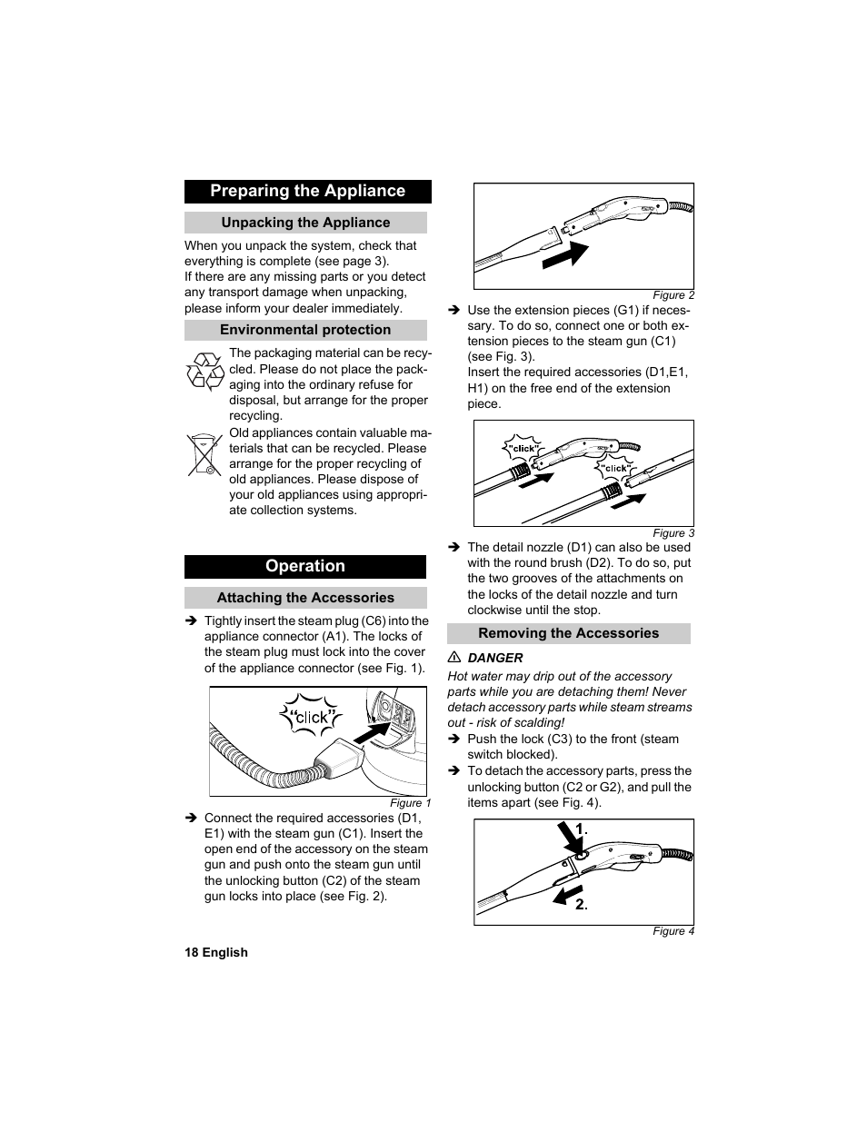 Preparing the appliance, Operation | Karcher HDC advanced User Manual | Page 18 / 302