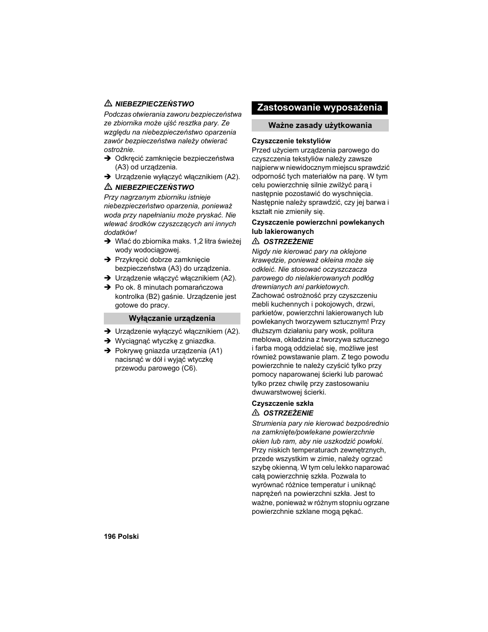Zastosowanie wyposażenia | Karcher HDC advanced User Manual | Page 196 / 302