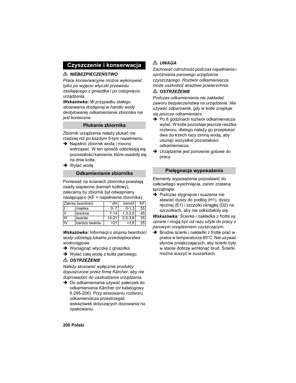 Czyszczenie i konserwacja | Karcher HDC advanced User Manual | Page 200 / 302