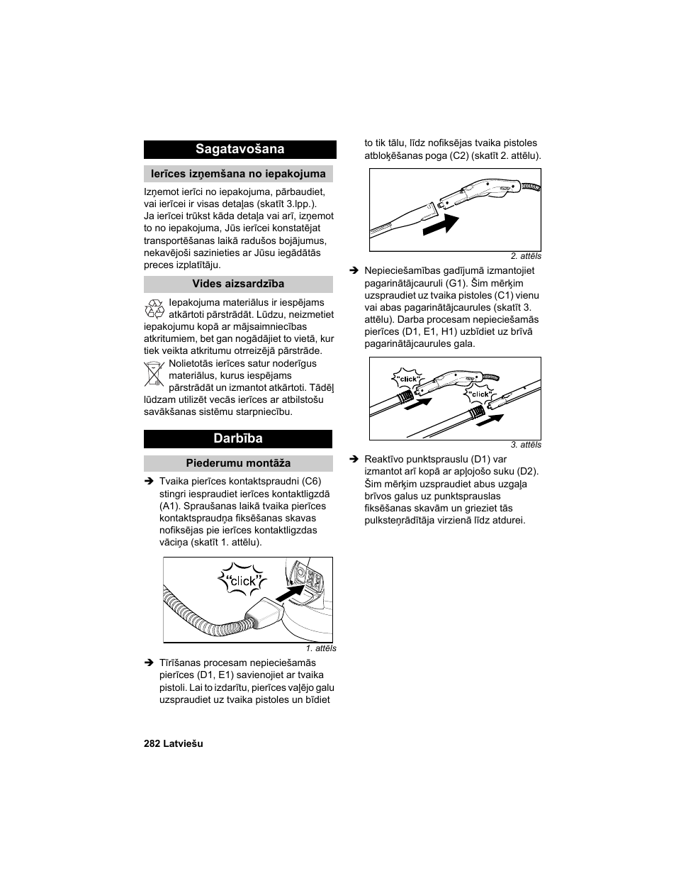 Sagatavošana, Darbība | Karcher HDC advanced User Manual | Page 282 / 302