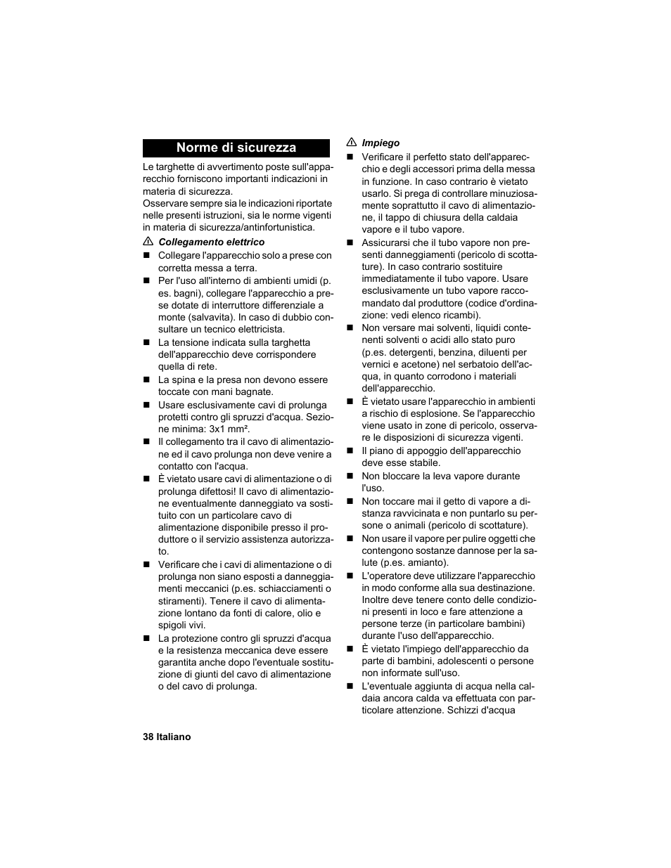 Norme di sicurezza | Karcher HDC advanced User Manual | Page 38 / 302