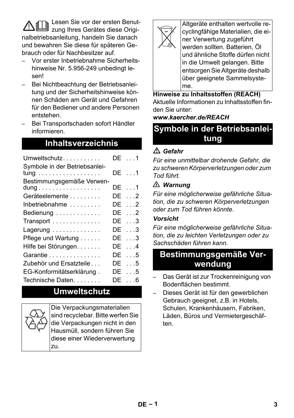 Karcher CV 66-2 User Manual | Page 3 / 172