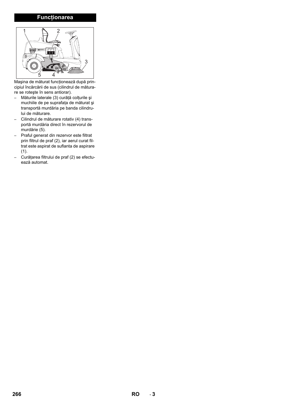 Funcţionarea | Karcher KM 90-60 R P Advanced User Manual | Page 266 / 397