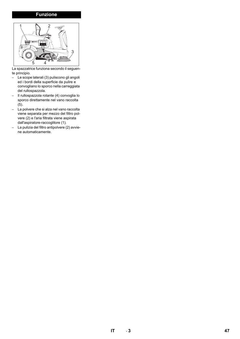 Funzione | Karcher KM 90-60 R P Advanced User Manual | Page 47 / 397