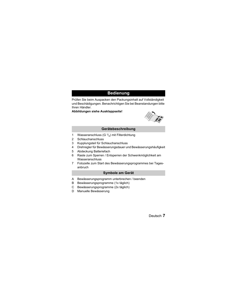 Bedienung | Karcher Unità d'irrigazione WU 60-2 sun User Manual | Page 7 / 78