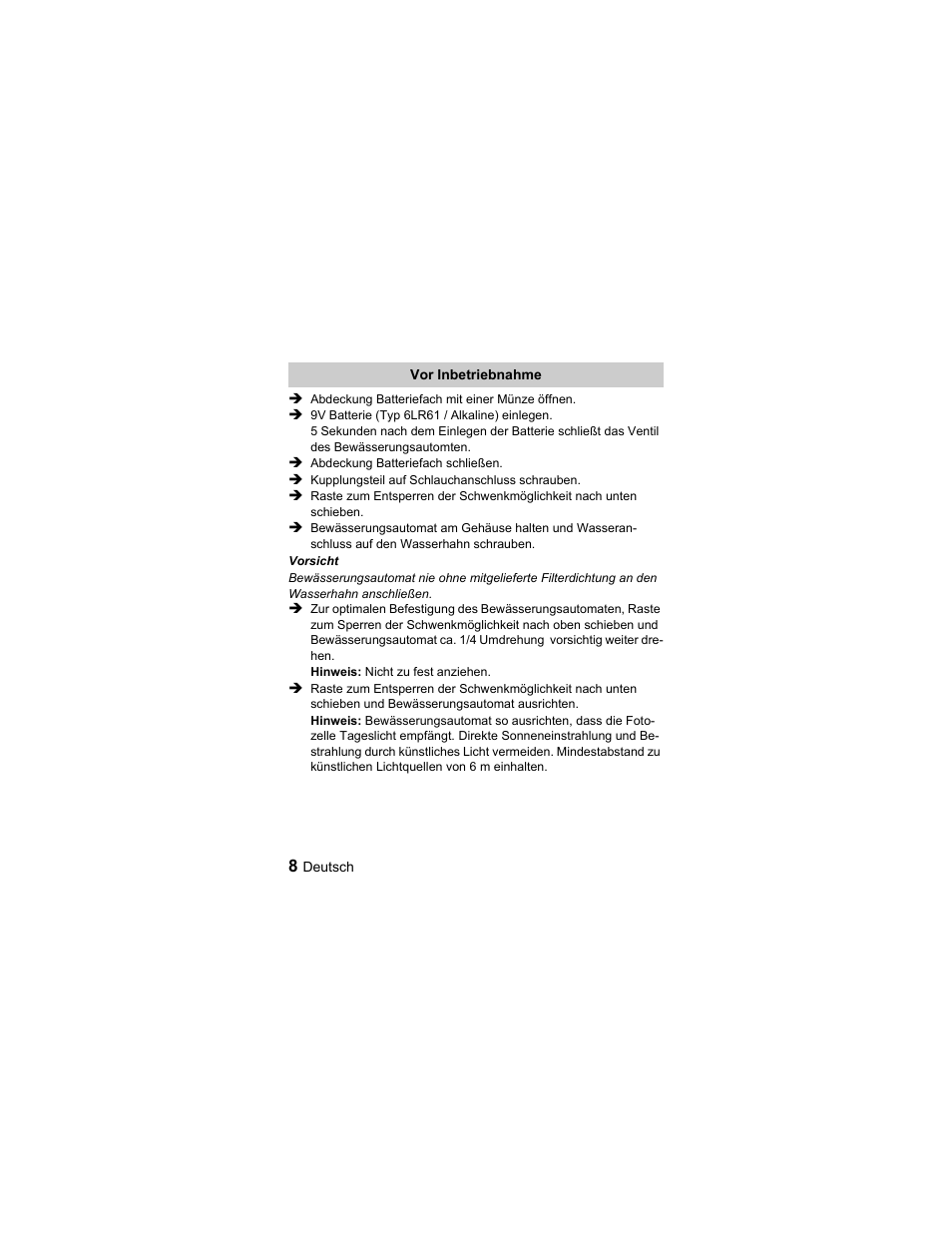 Karcher Unità d'irrigazione WU 60-2 sun User Manual | Page 8 / 78