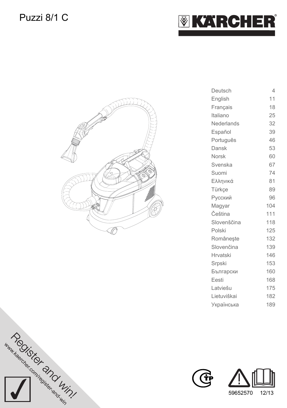Karcher PUZZI 8-1 C User Manual | 204 pages