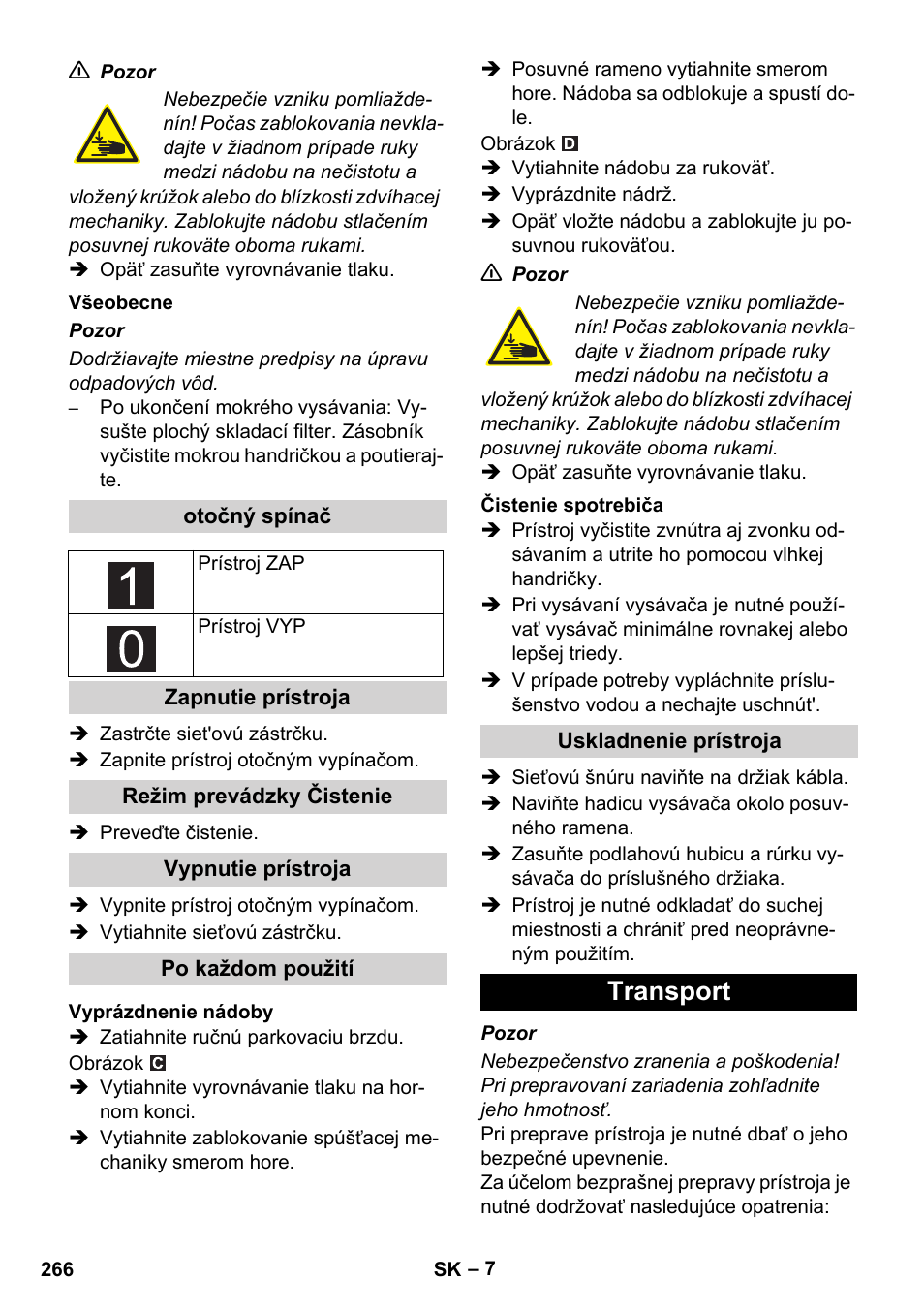 Transport | Karcher IVC 60-12-1 Ec H Z22 User Manual | Page 266 / 372