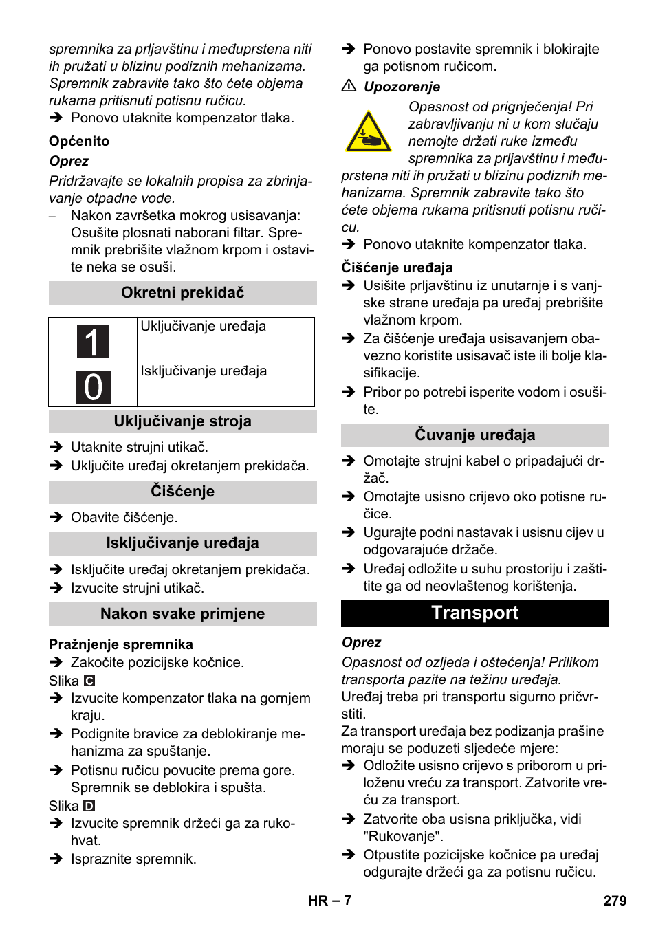 Transport | Karcher IVC 60-12-1 Ec H Z22 User Manual | Page 279 / 372
