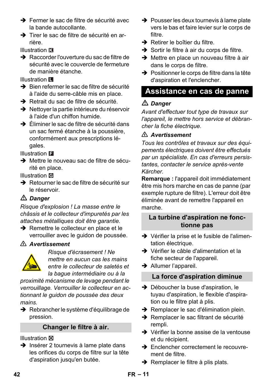 Assistance en cas de panne | Karcher IVC 60-12-1 Ec H Z22 User Manual | Page 42 / 372