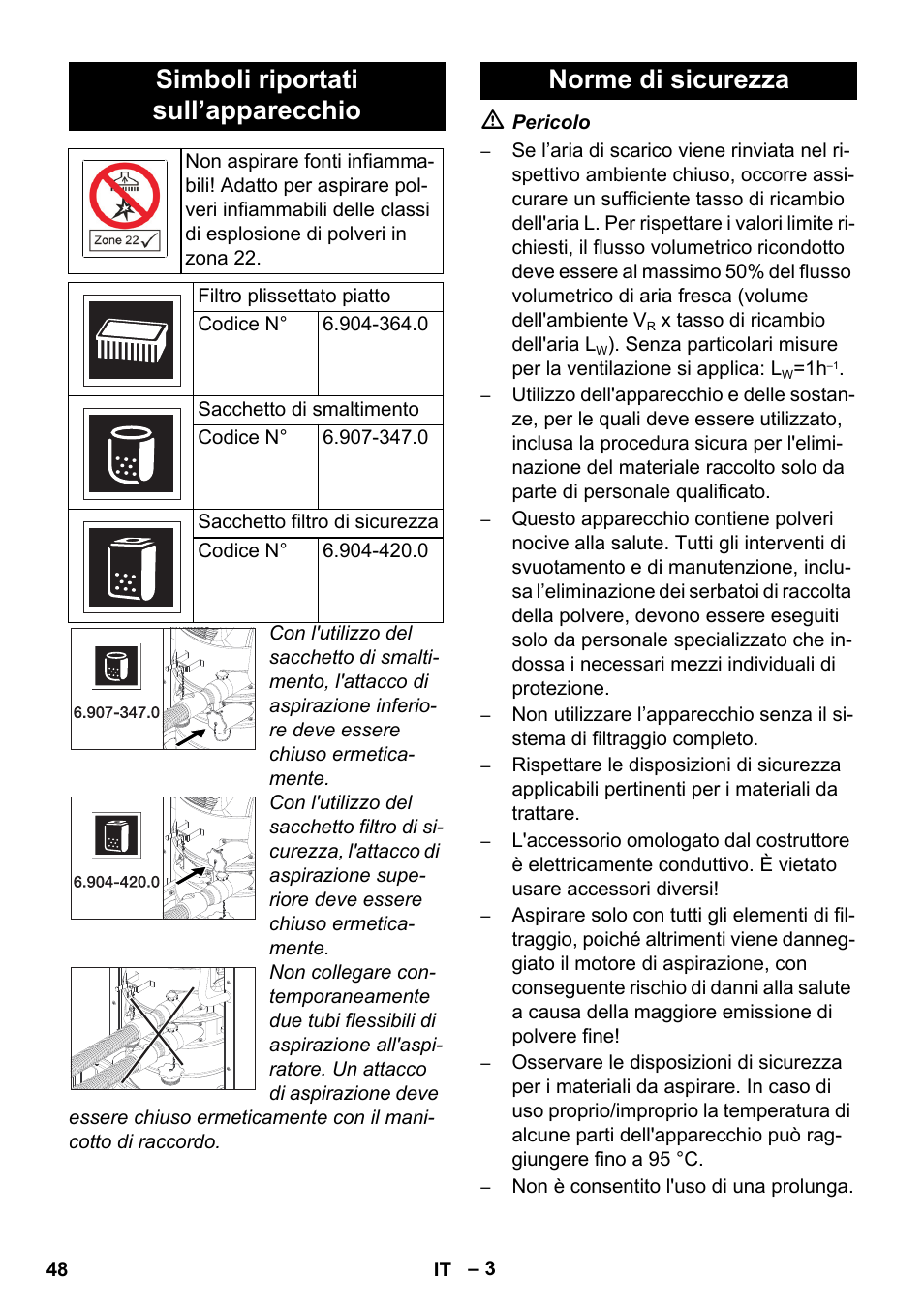 Simboli riportati sull’apparecchio, Norme di sicurezza | Karcher IVC 60-12-1 Ec H Z22 User Manual | Page 48 / 372