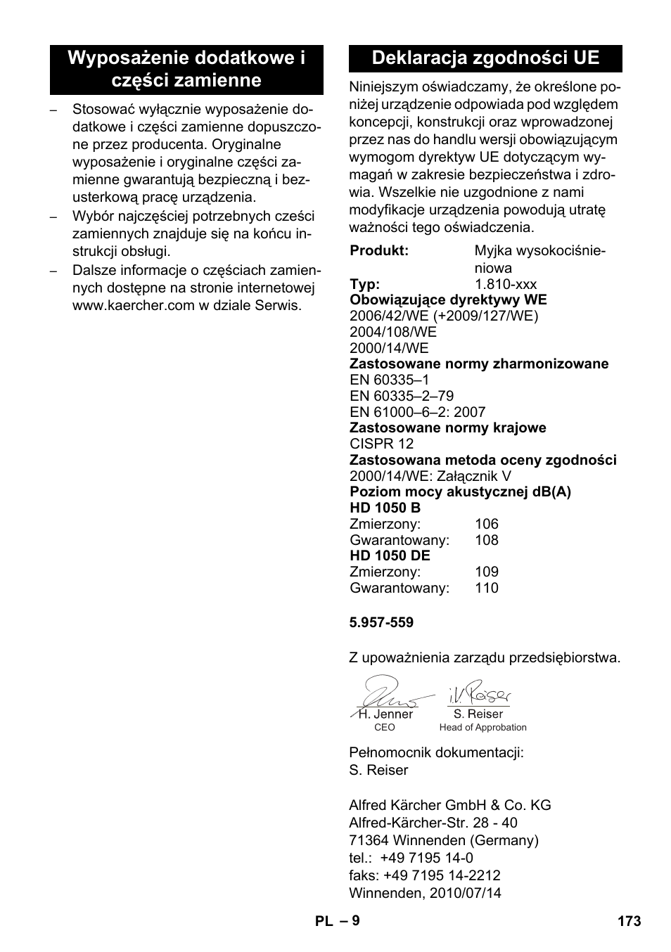 Karcher HD 1050 B User Manual | Page 173 / 270