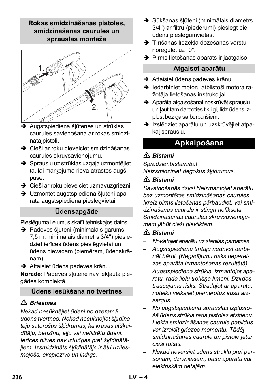 Apkalpošana | Karcher HD 1050 B User Manual | Page 236 / 270