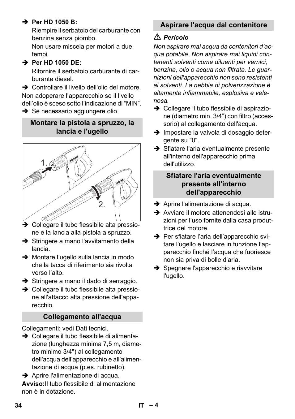 Karcher HD 1050 B User Manual | Page 34 / 270