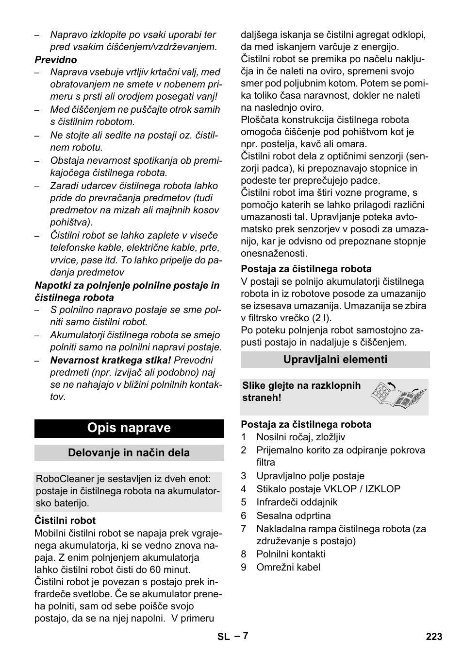 Opis naprave | Karcher Robot RC 3000 User Manual | Page 223 / 400