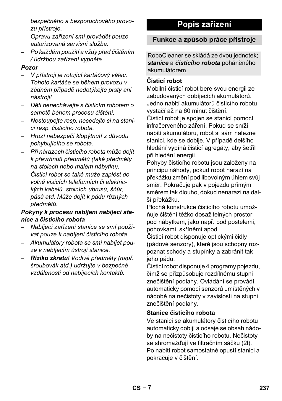 Popis zařízení | Karcher Robot RC 3000 User Manual | Page 237 / 400