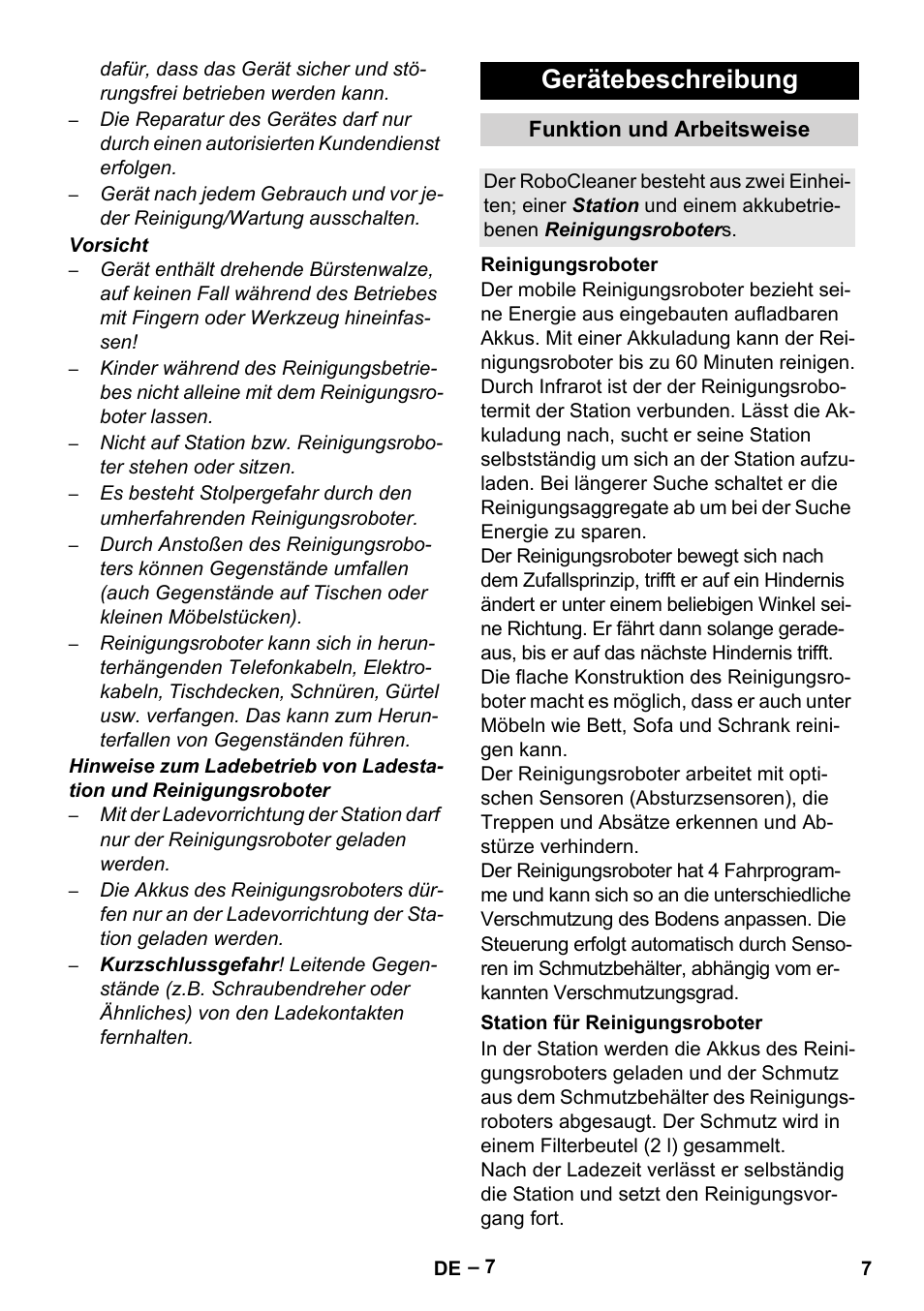 Gerätebeschreibung | Karcher Robot RC 3000 User Manual | Page 7 / 400