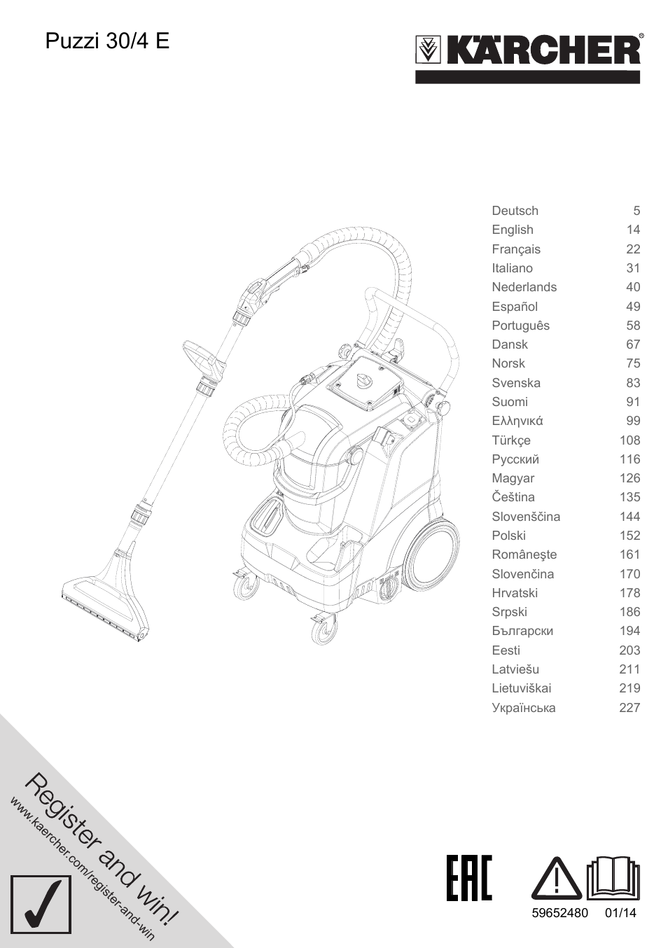 Karcher Puzzi 30-4 E User Manual | 244 pages