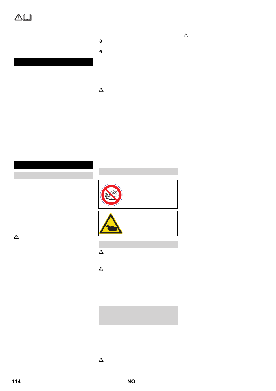 Norsk, Innholdsfortegnelse, Sikkerhetsanvisninger | Karcher KM 100-100 R P User Manual | Page 114 / 380