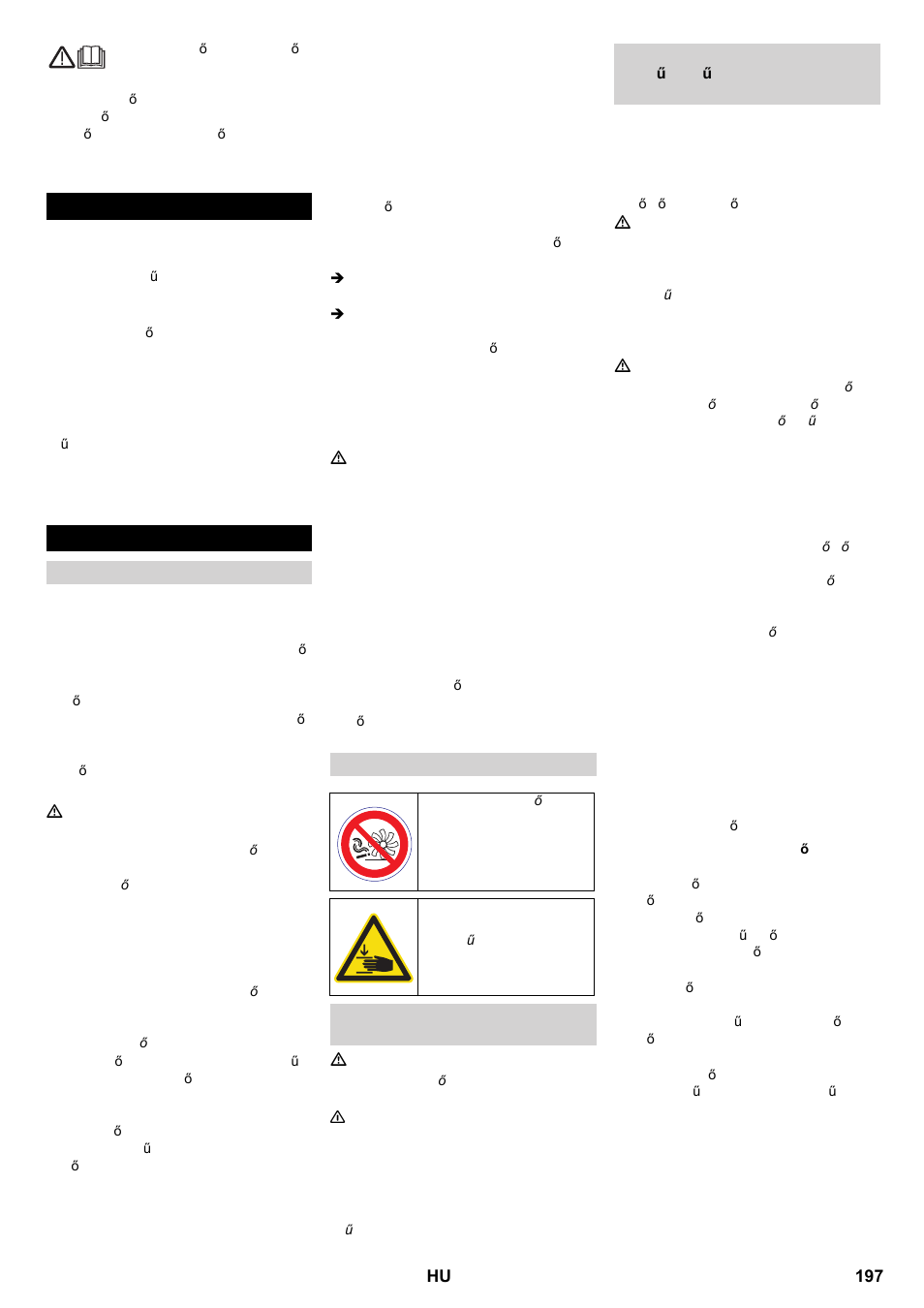 Magyar, Tartalomjegyzék, Biztonsági tanácsok | Karcher KM 100-100 R P User Manual | Page 197 / 380