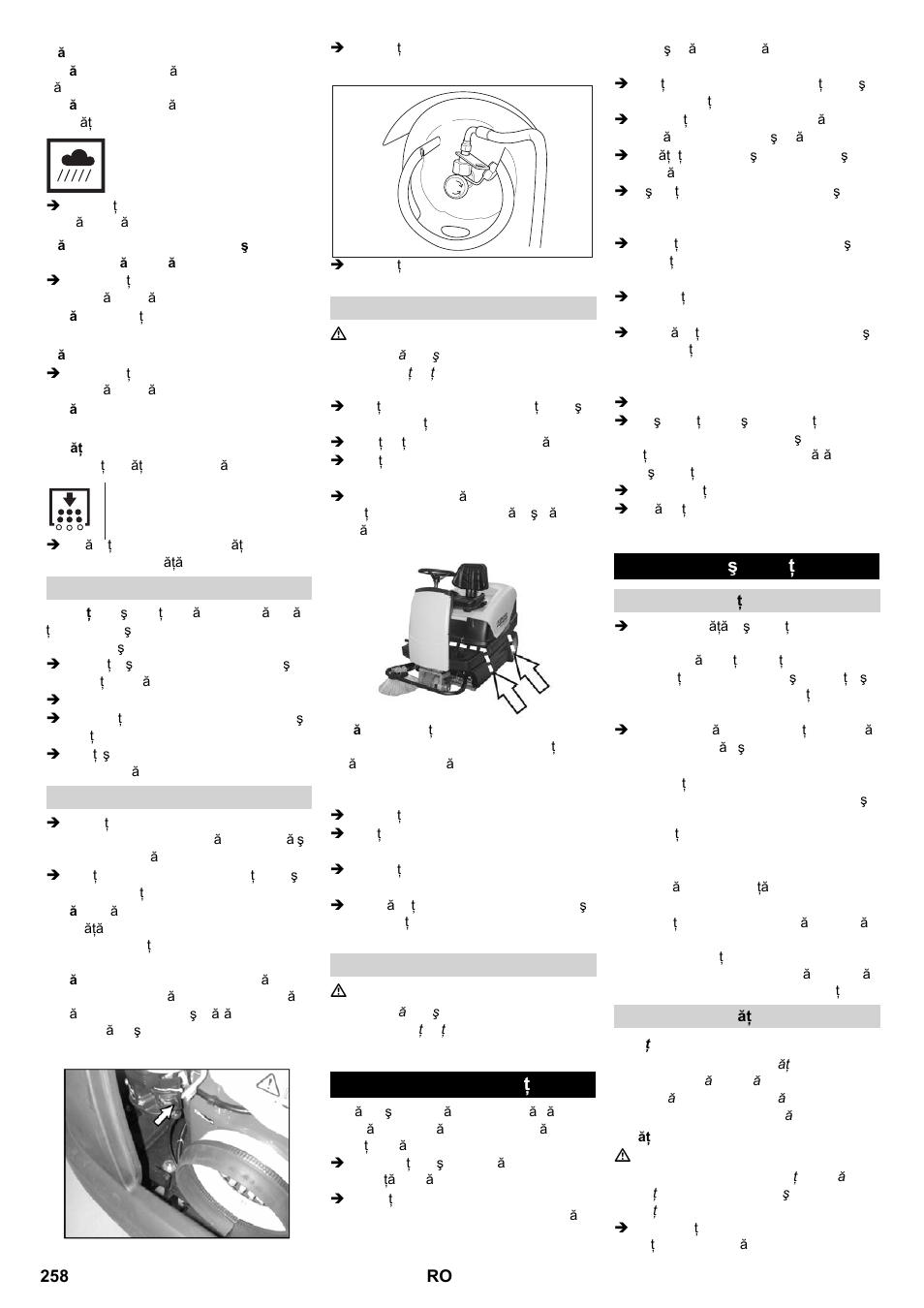 Scoaterea din funcţiune îngrijirea şi întreţinerea | Karcher KM 100-100 R P User Manual | Page 258 / 380