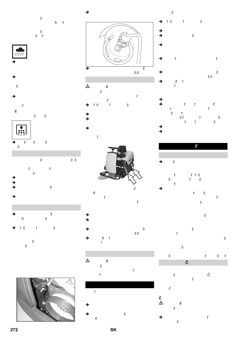 Odstavenie starostlivosť a údržba | Karcher KM 100-100 R P User Manual | Page 272 / 380