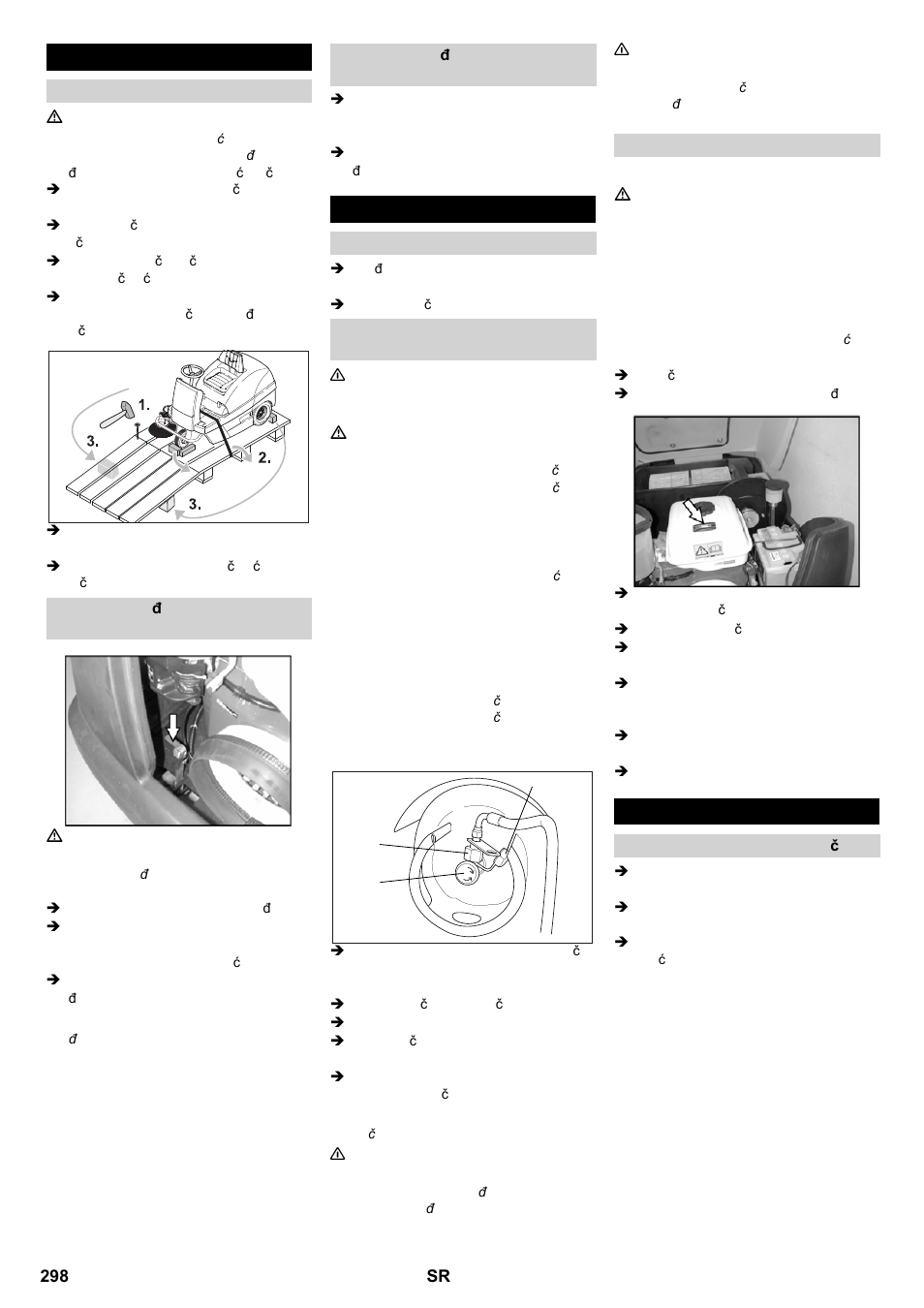 Pre upotrebe, Stavljanje u pogon | Karcher KM 100-100 R P User Manual | Page 298 / 380