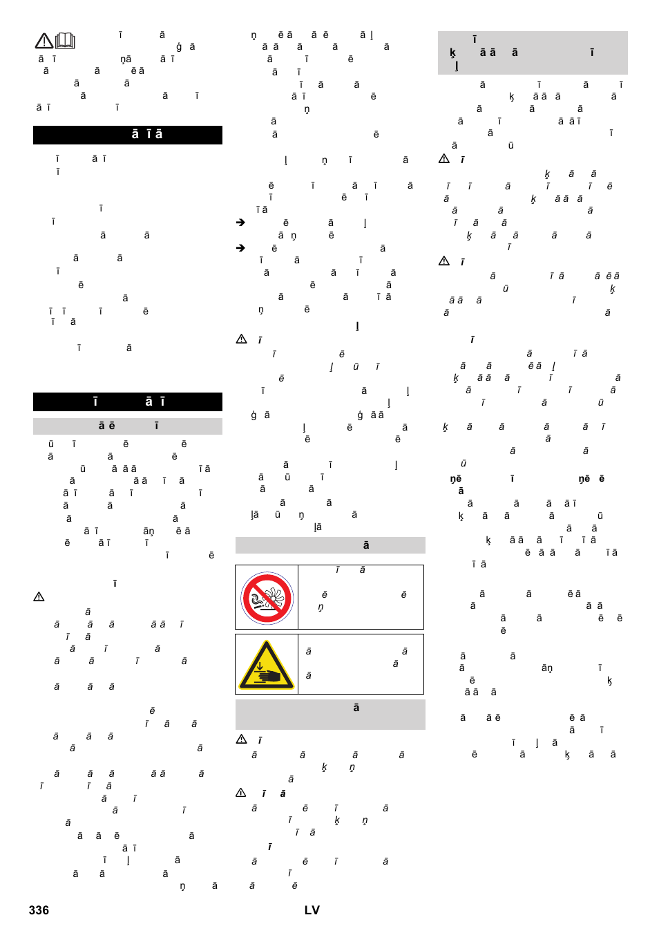 Latviešu, Satura rādītājs, Drošības norādījumi | Karcher KM 100-100 R P User Manual | Page 336 / 380