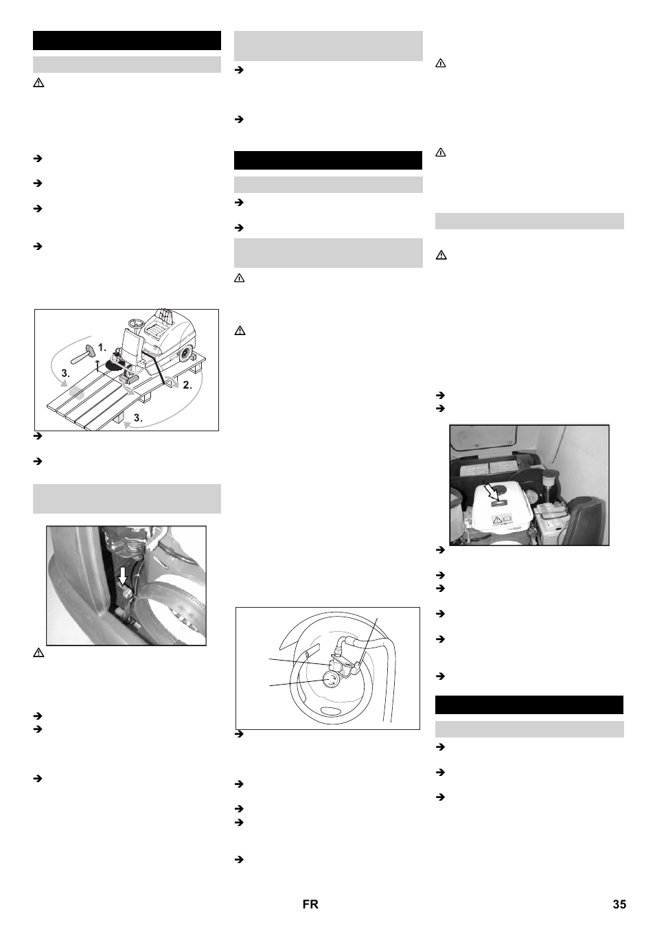 Avant la mise en service, Mise en service, Fonctionnement | Karcher KM 100-100 R P User Manual | Page 35 / 380