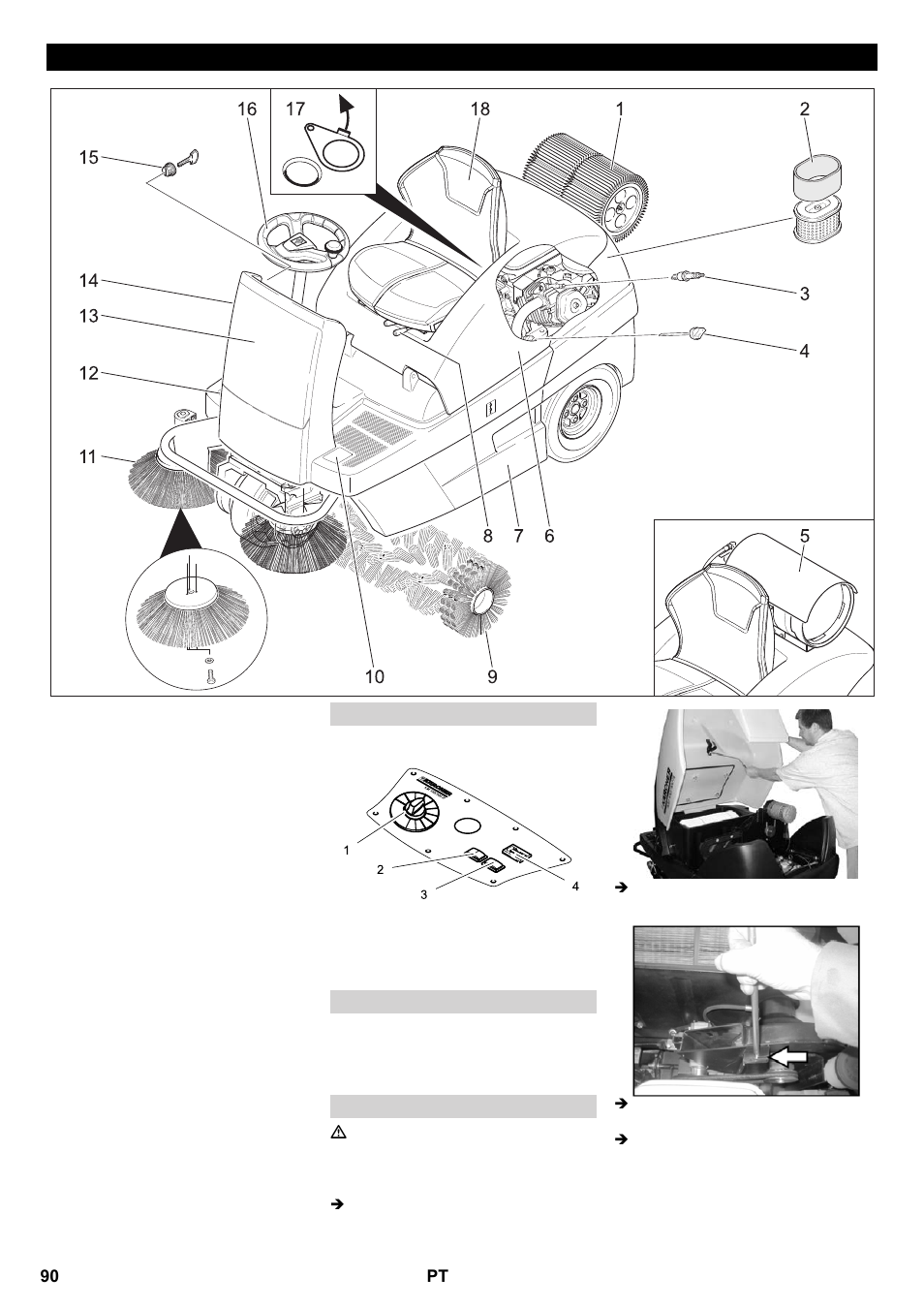 Elementos de comando e de funcionamento | Karcher KM 100-100 R P User Manual | Page 90 / 380