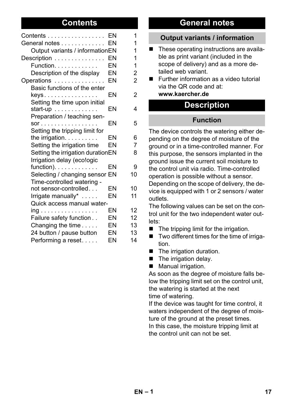 Karcher SensorTimer TM ST6 DUO eco!ogic User Manual | Page 17 / 374