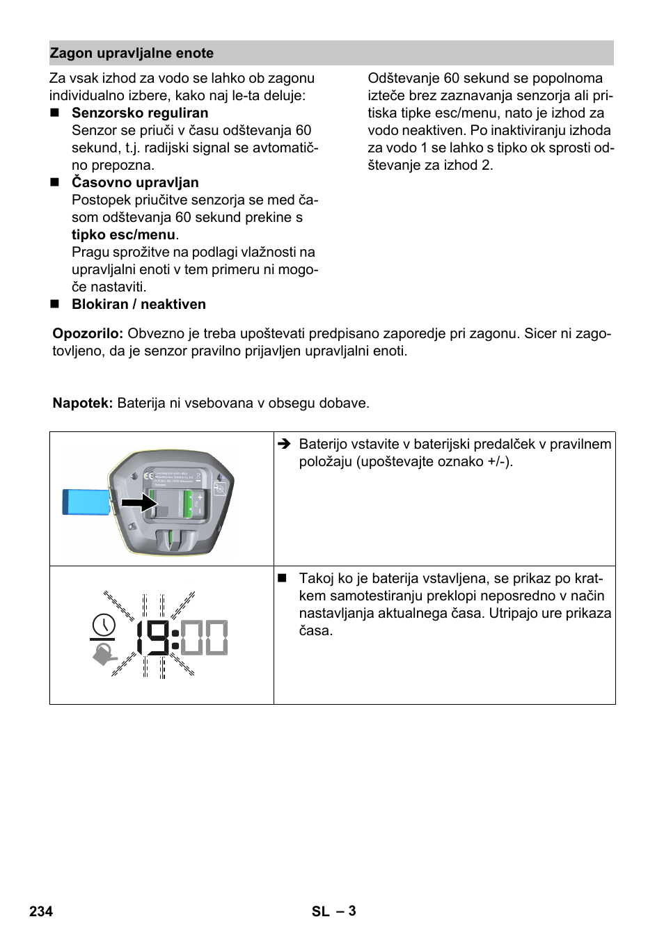 Zagon upravljalne enote | Karcher SensorTimer TM ST6 DUO eco!ogic User Manual | Page 234 / 374