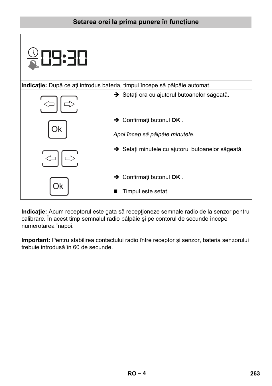 Setarea orei la prima punere în funcţiune | Karcher SensorTimer TM ST6 DUO eco!ogic User Manual | Page 263 / 374