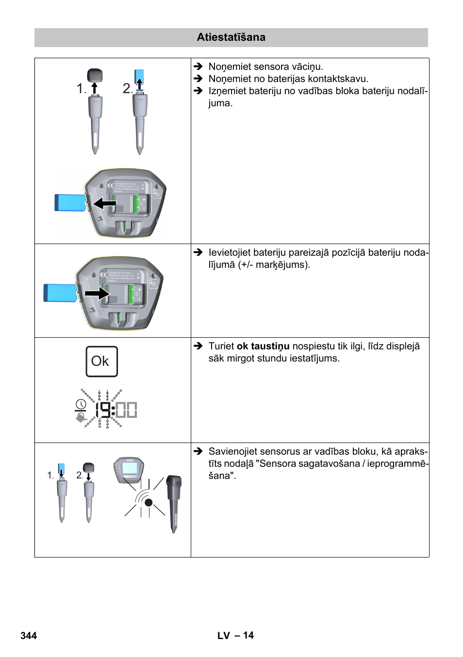 Atiestatīšana | Karcher SensorTimer TM ST6 DUO eco!ogic User Manual | Page 344 / 374