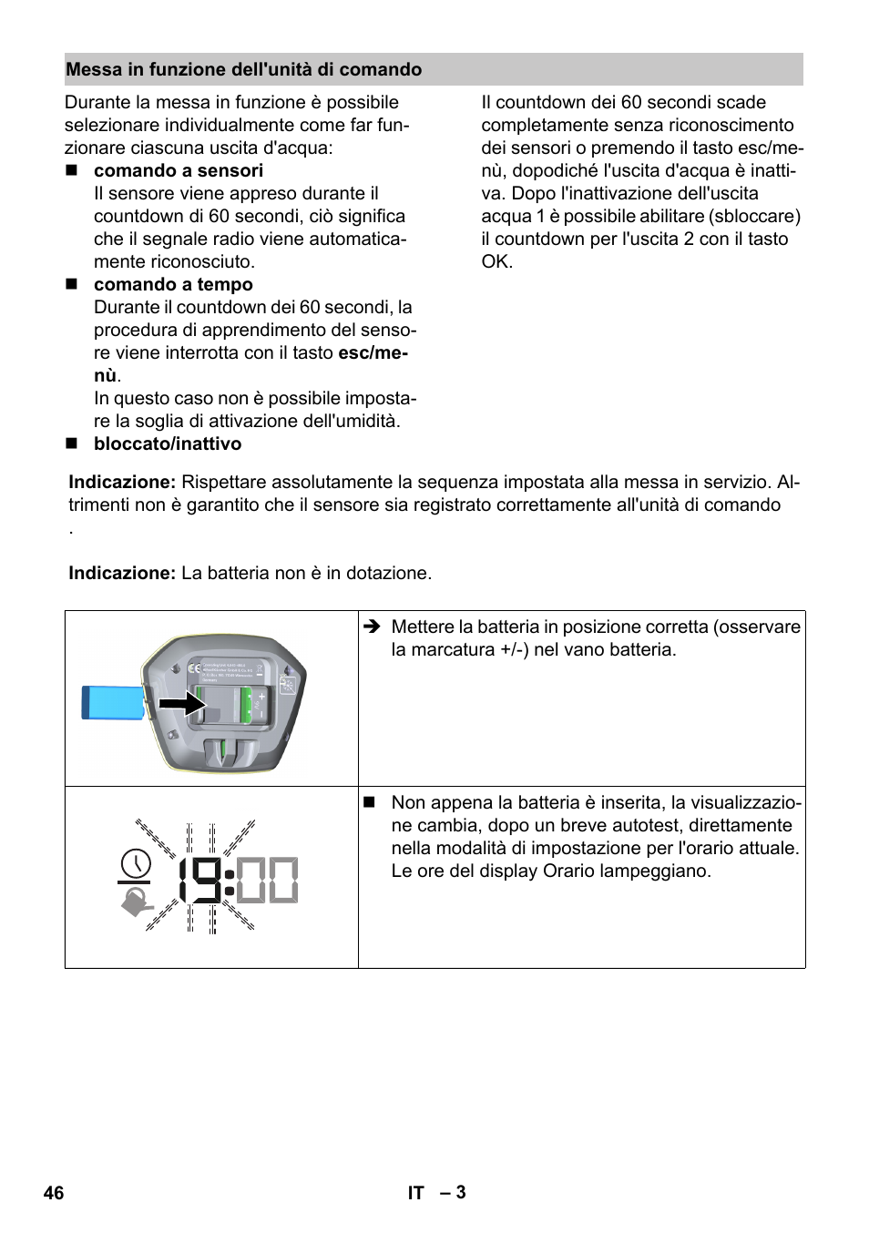 Messa in funzione dell'unità di comando | Karcher SensorTimer TM ST6 DUO eco!ogic User Manual | Page 46 / 374