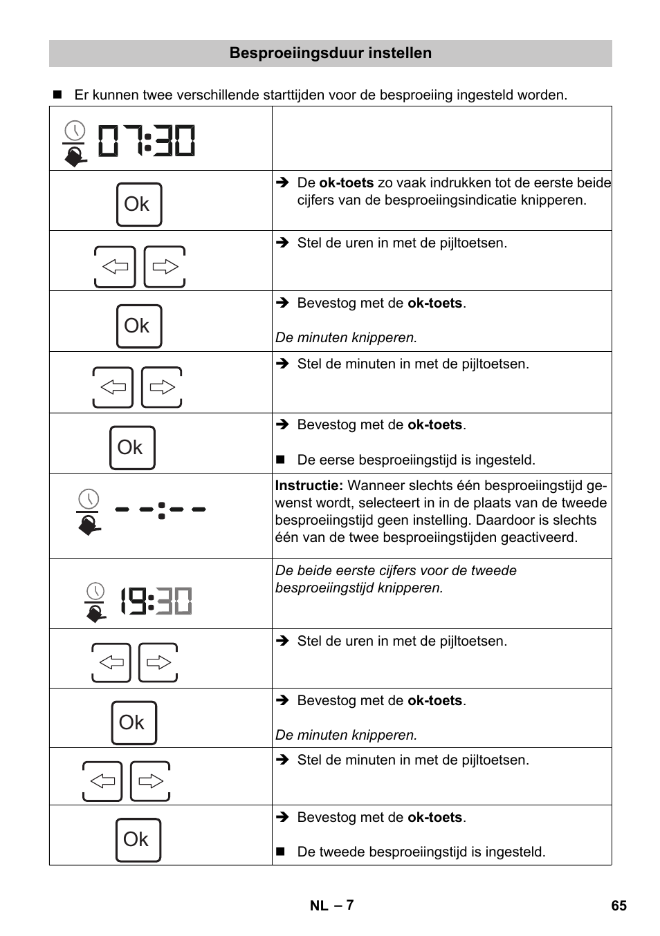 Besproeiingsduur instellen | Karcher SensorTimer TM ST6 DUO eco!ogic User Manual | Page 65 / 374