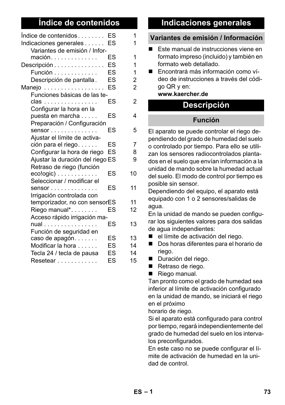 Karcher SensorTimer TM ST6 DUO eco!ogic User Manual | Page 73 / 374