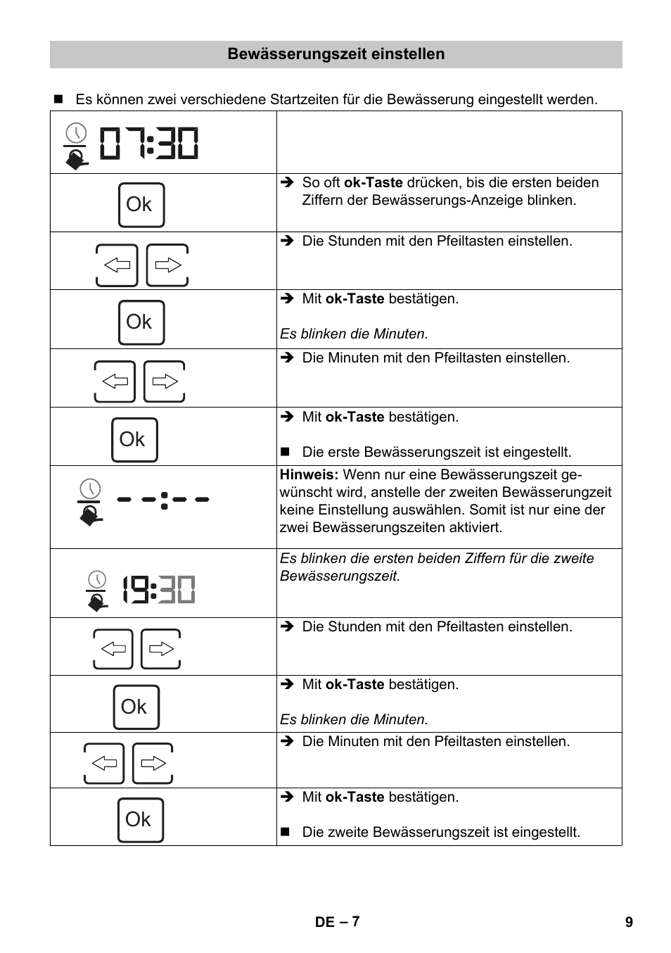 Bewässerungszeit einstellen | Karcher SensorTimer TM ST6 DUO eco!ogic User Manual | Page 9 / 374