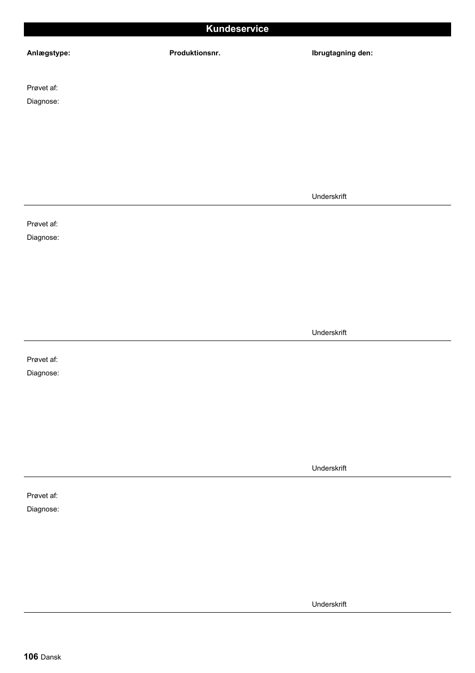 Kundeservice | Karcher HDC advanced User Manual | Page 106 / 356