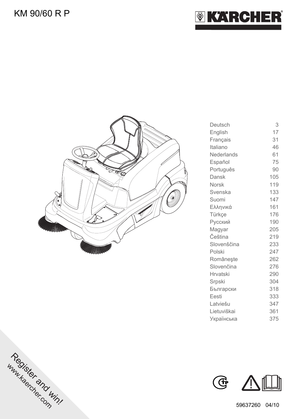 Karcher KM 90-60 R P User Manual | 392 pages