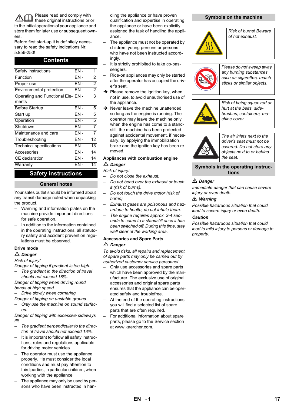 Karcher KM 90-60 R P User Manual | Page 17 / 392