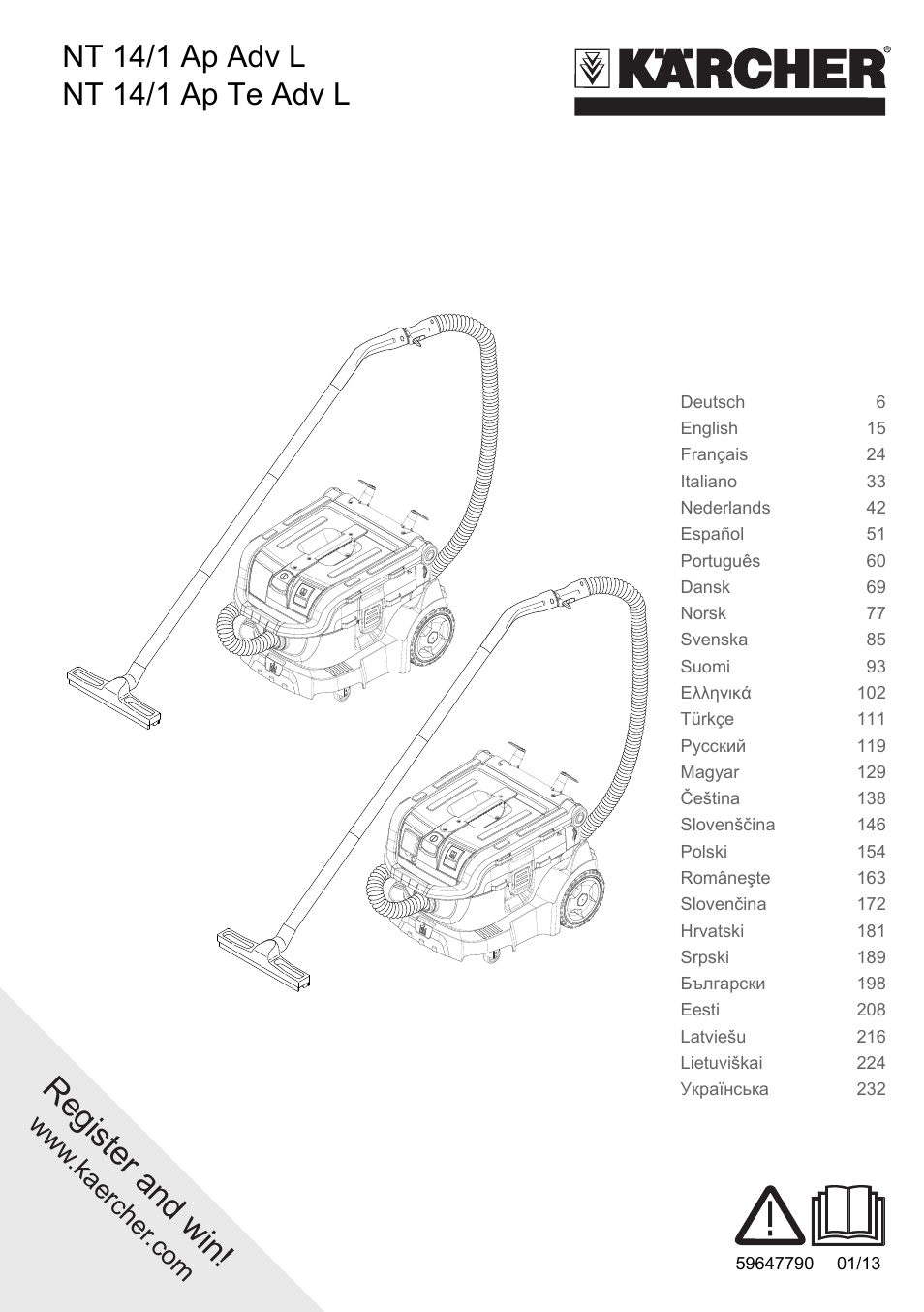 Karcher NT 14-1 Ap Te Adv L User Manual | 248 pages