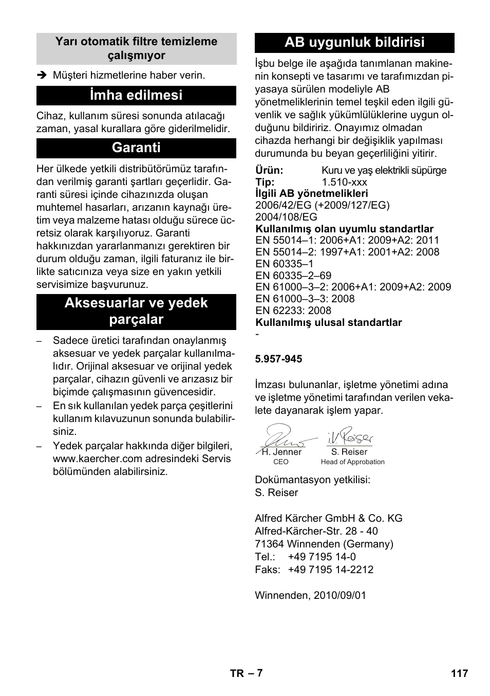 Karcher NT 14-1 Ap Te Adv L User Manual | Page 117 / 248