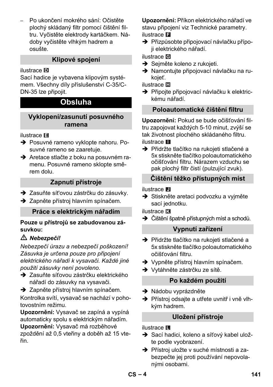 Obsluha | Karcher NT 14-1 Ap Te Adv L User Manual | Page 141 / 248