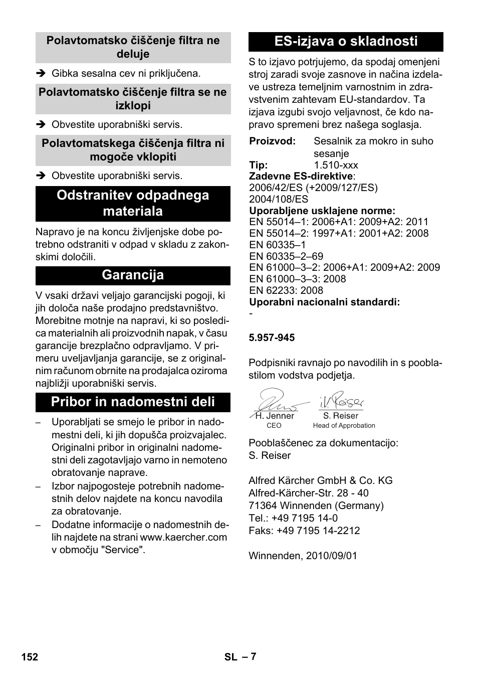 Karcher NT 14-1 Ap Te Adv L User Manual | Page 152 / 248