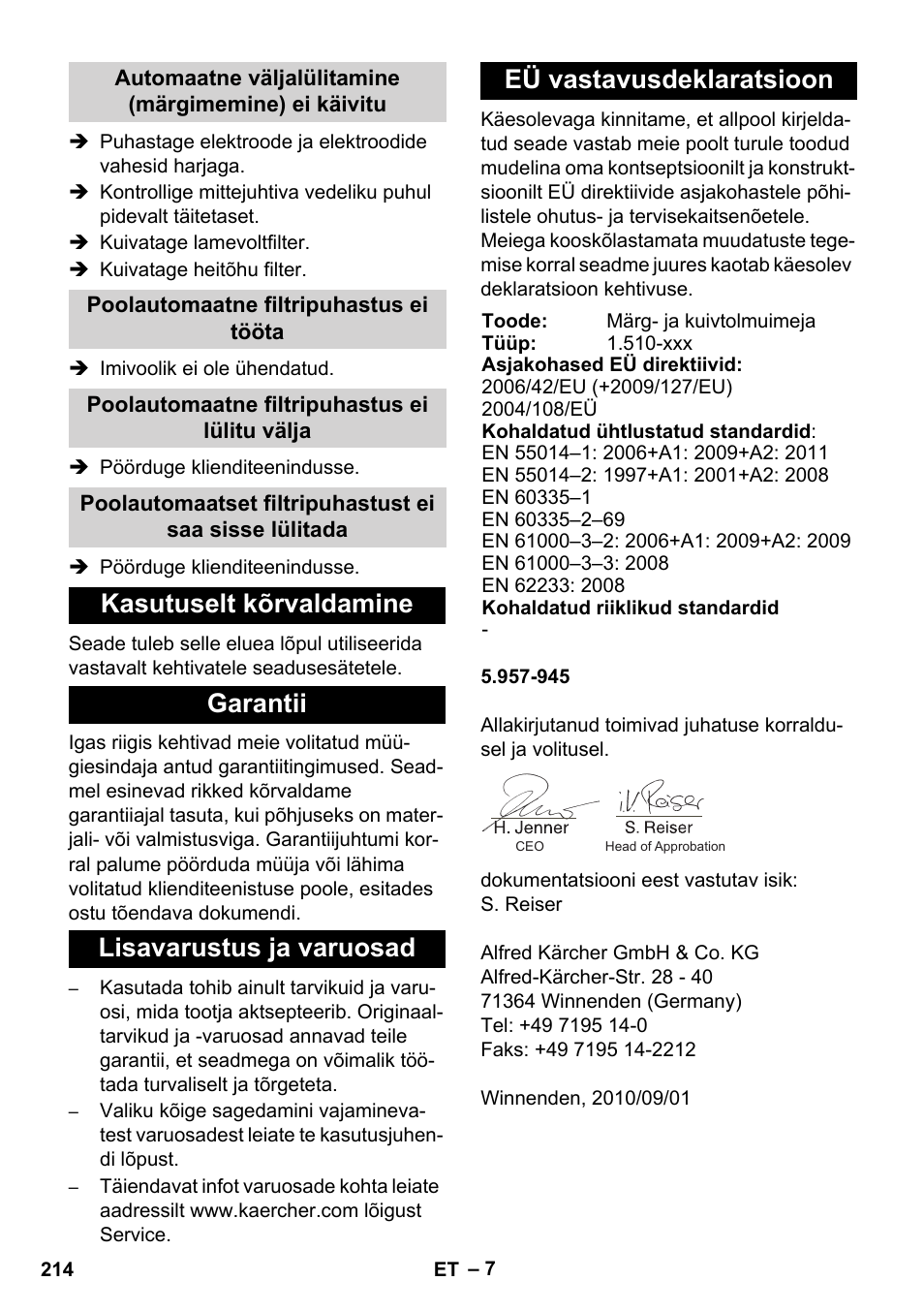 Karcher NT 14-1 Ap Te Adv L User Manual | Page 214 / 248