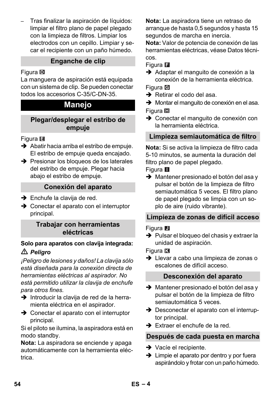 Manejo | Karcher NT 14-1 Ap Te Adv L User Manual | Page 54 / 248