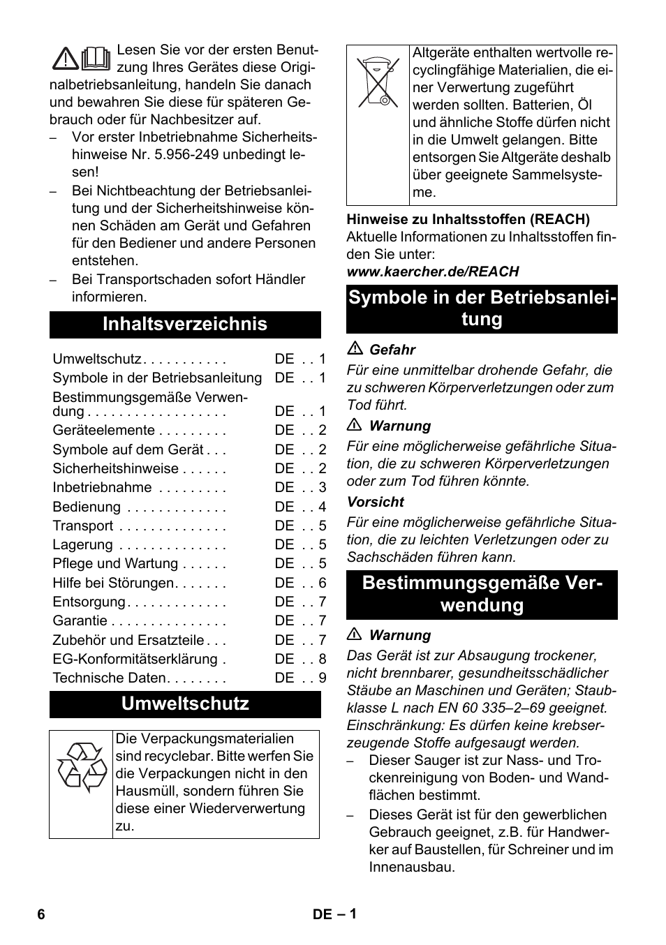 Karcher NT 14-1 Ap Te Adv L User Manual | Page 6 / 248